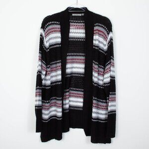 Jason Maxwell Womens Striped Open Front Long‎ Cardigan Size 2X Cozy Boho